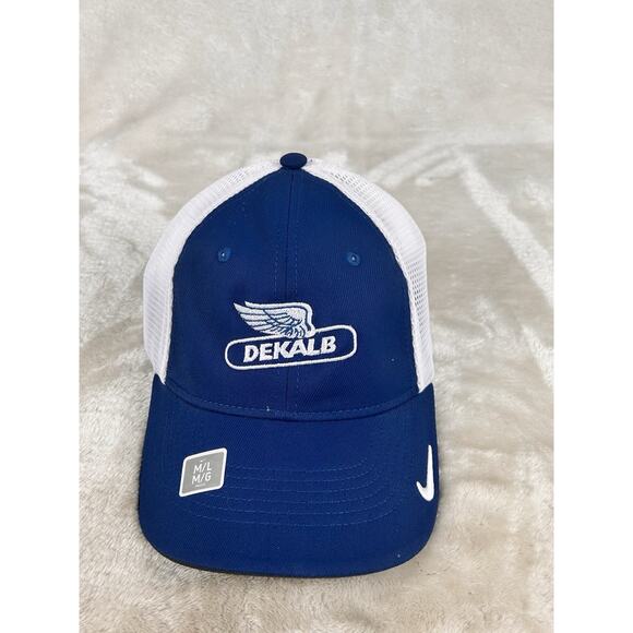 Nike Golf Mesh Back Cap II Hat (889302-424) Fitted Unisex Sz M/L Blue Dekalb - Picture 1 of 8